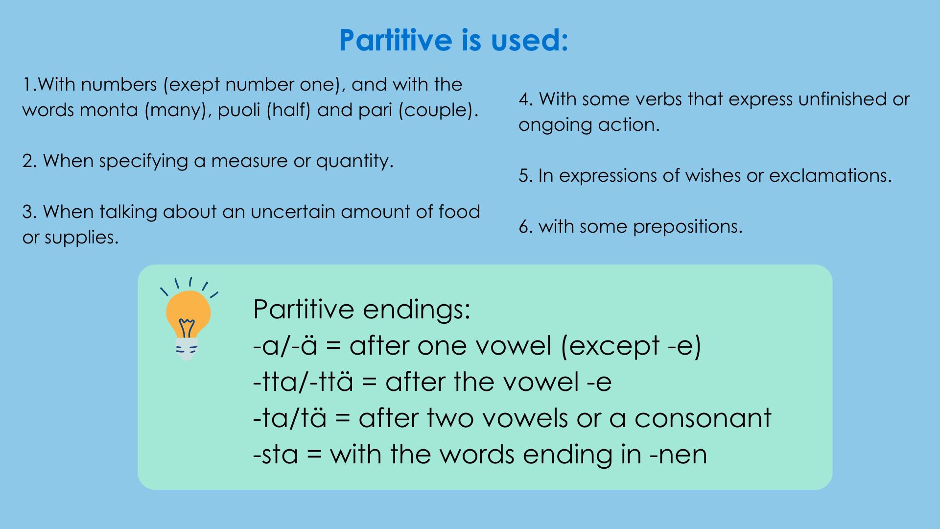 Partitive Verbs Class and Lesson 3. - Language Clubhouse